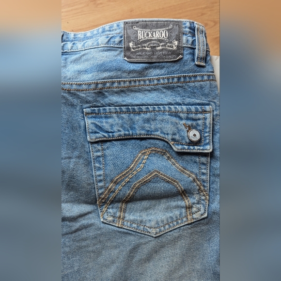 Buckaroo vintage wide leg distressed denims sz 34 waist altered leg cowgirlstyle - Picture 8 of 9